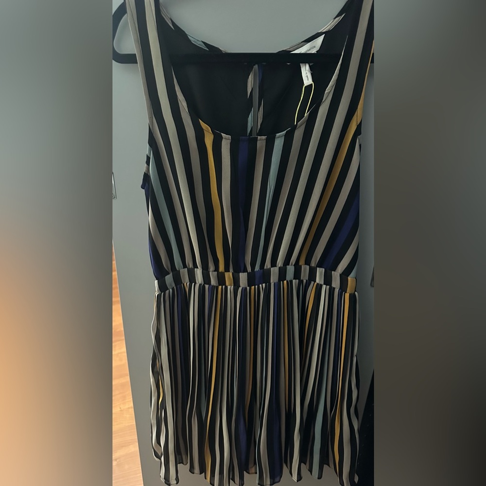 BCBG Black and Gold Striped Dress